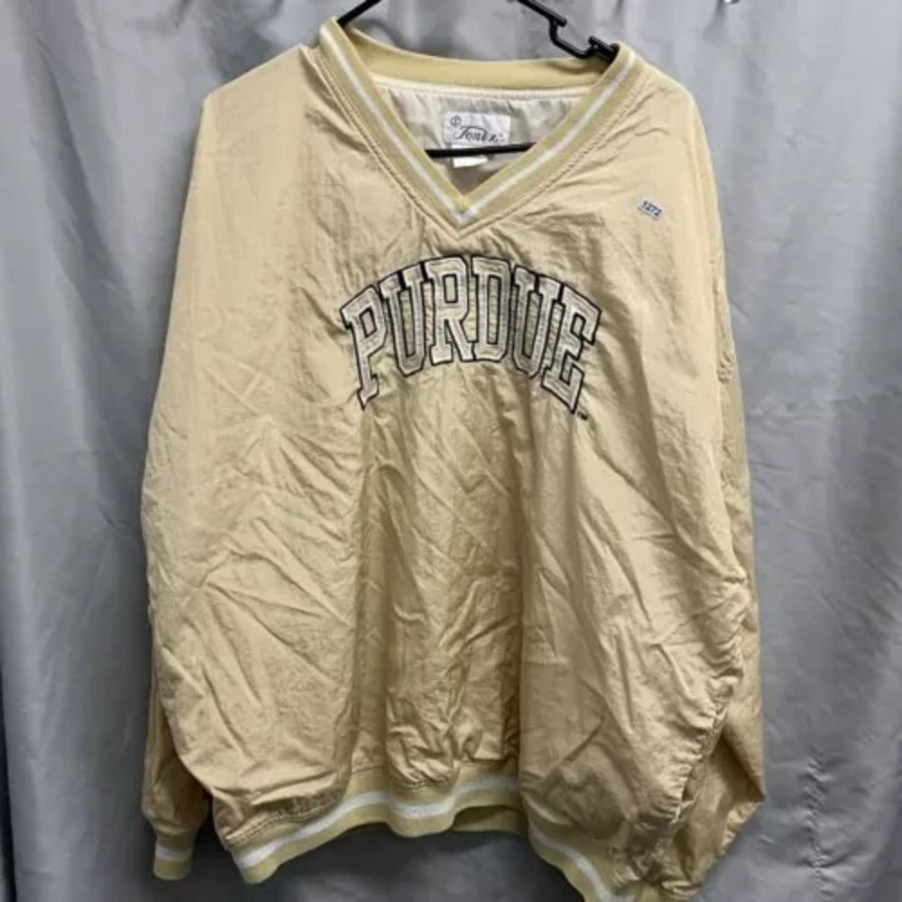 Vintage Purdue WindBreaker Adult Large Brown Long Sleeve Embroidered Tonix Mens